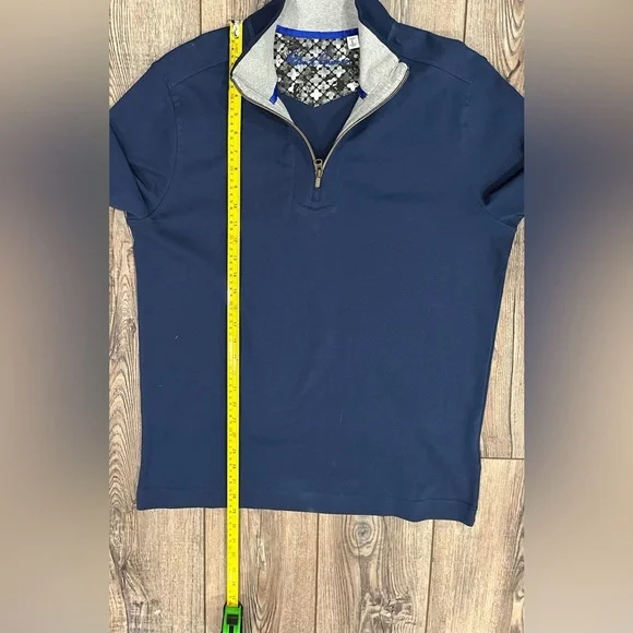 Robert Graham 1/4 Zip Pullover Navy Blue – Size L – 100% Cotton - Picture 5 of 6